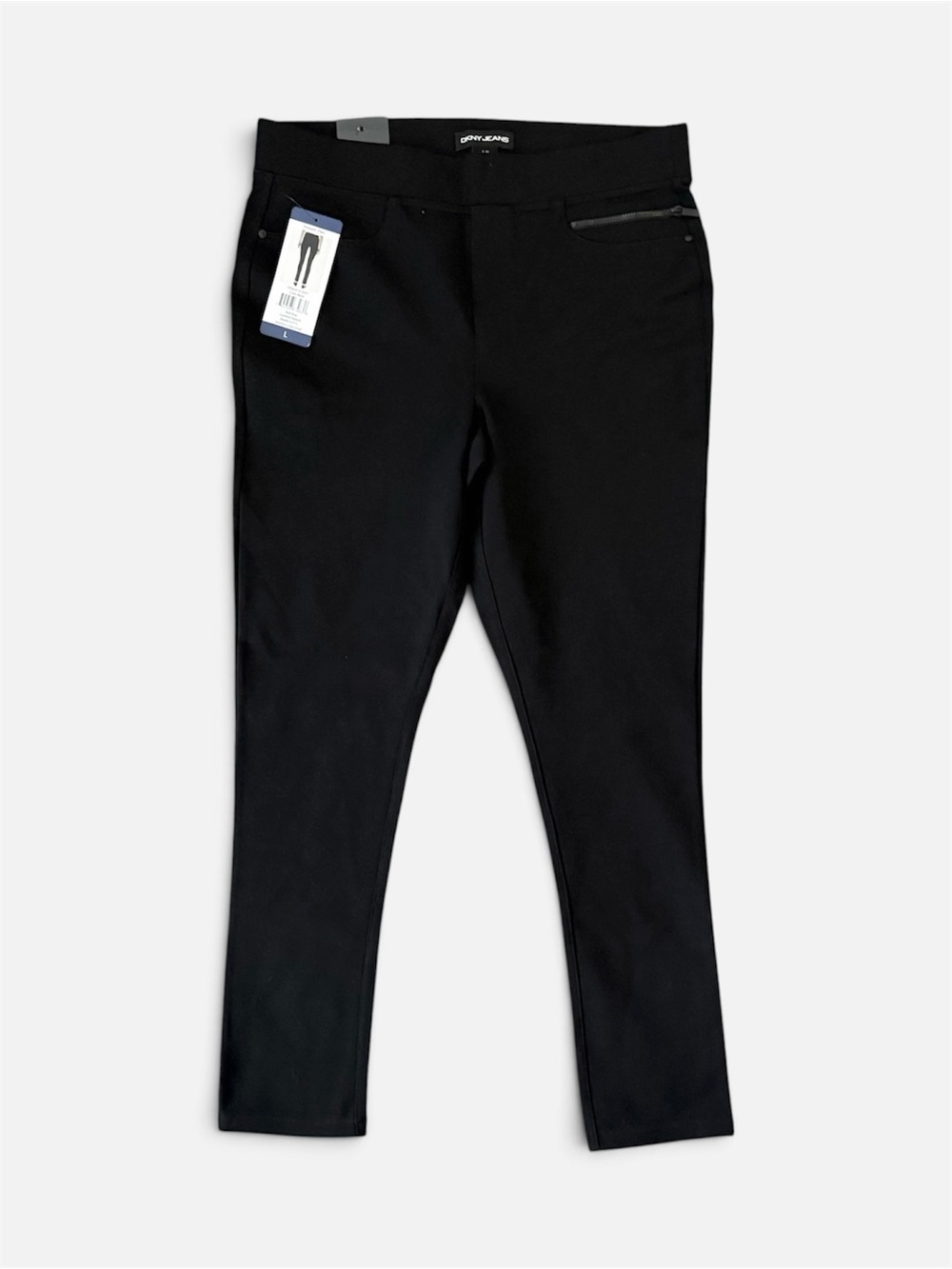 NWT DKNY Jeans Black Pull-On Stretch Pants Women’s Large Mid Rise
